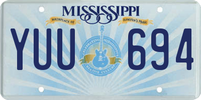 MS license plate YUU694