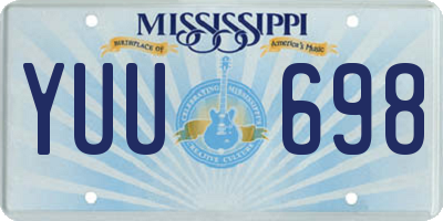 MS license plate YUU698