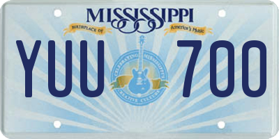 MS license plate YUU700