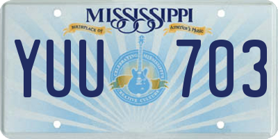 MS license plate YUU703