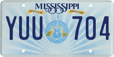 MS license plate YUU704