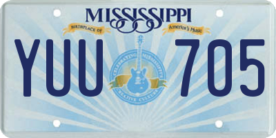MS license plate YUU705