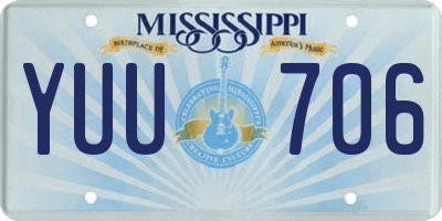 MS license plate YUU706