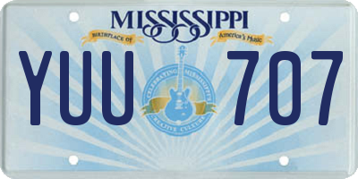 MS license plate YUU707
