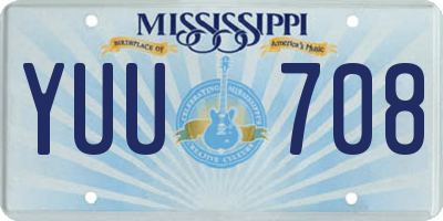 MS license plate YUU708