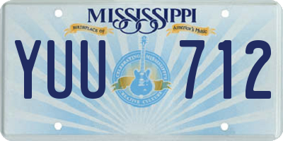 MS license plate YUU712