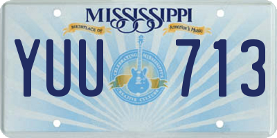 MS license plate YUU713