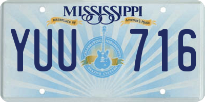 MS license plate YUU716
