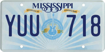MS license plate YUU718