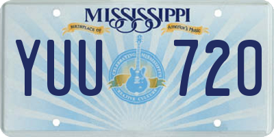MS license plate YUU720