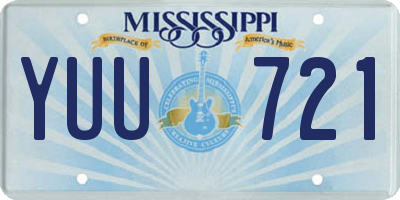 MS license plate YUU721
