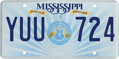 MS license plate YUU724