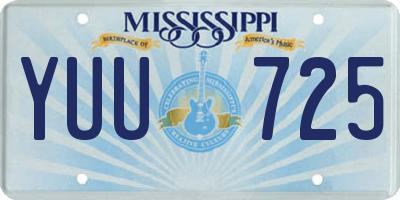 MS license plate YUU725