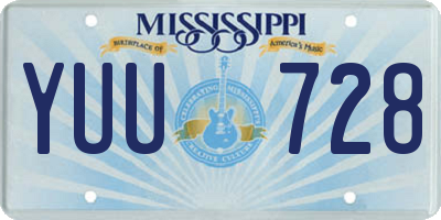 MS license plate YUU728