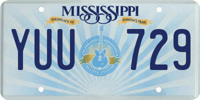 MS license plate YUU729