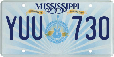 MS license plate YUU730