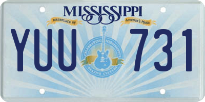 MS license plate YUU731