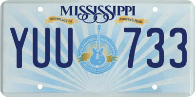 MS license plate YUU733