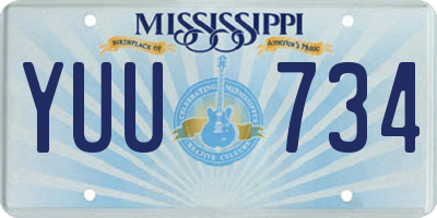 MS license plate YUU734