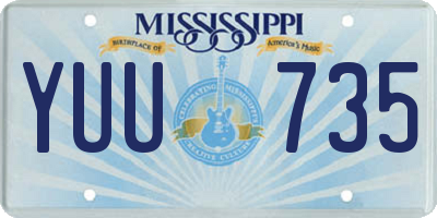 MS license plate YUU735
