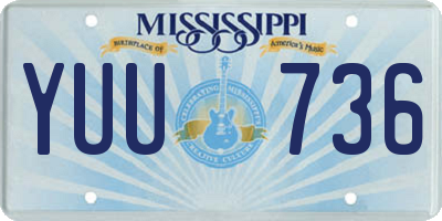MS license plate YUU736