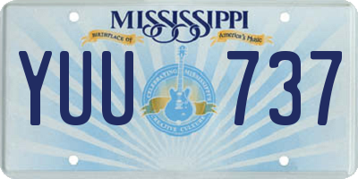 MS license plate YUU737