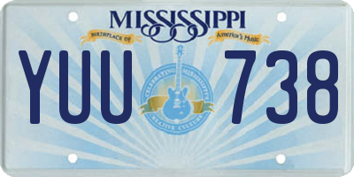 MS license plate YUU738
