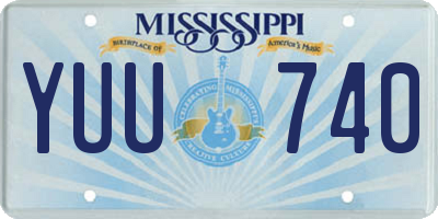 MS license plate YUU740