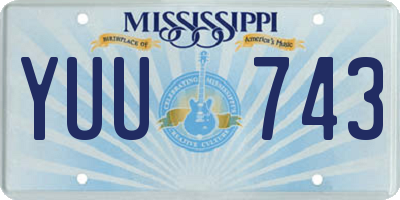 MS license plate YUU743