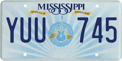 MS license plate YUU745