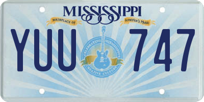 MS license plate YUU747