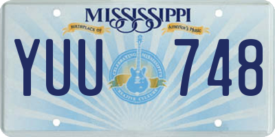 MS license plate YUU748