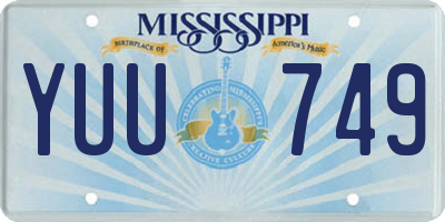 MS license plate YUU749