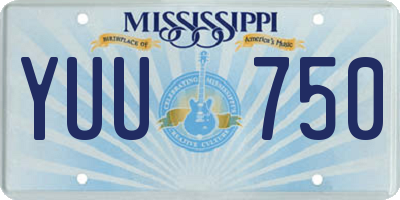 MS license plate YUU750