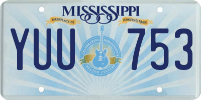 MS license plate YUU753