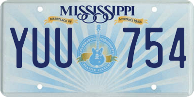 MS license plate YUU754