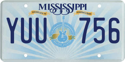 MS license plate YUU756