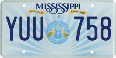 MS license plate YUU758
