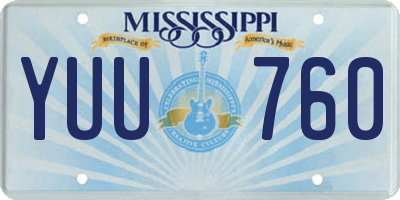 MS license plate YUU760