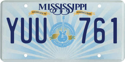 MS license plate YUU761