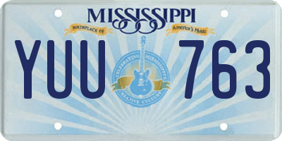 MS license plate YUU763