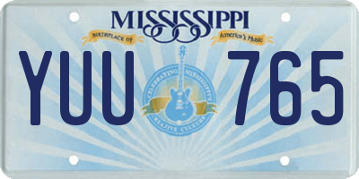 MS license plate YUU765