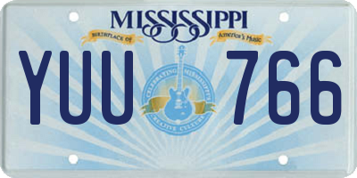 MS license plate YUU766