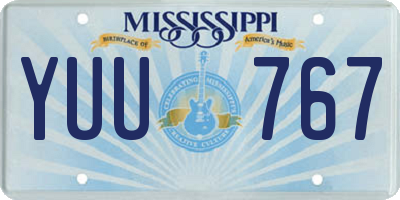 MS license plate YUU767