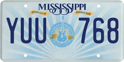MS license plate YUU768