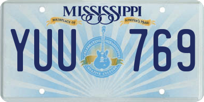 MS license plate YUU769