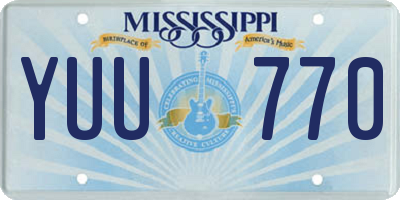 MS license plate YUU770