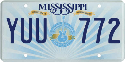 MS license plate YUU772