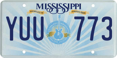 MS license plate YUU773