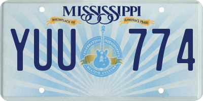 MS license plate YUU774